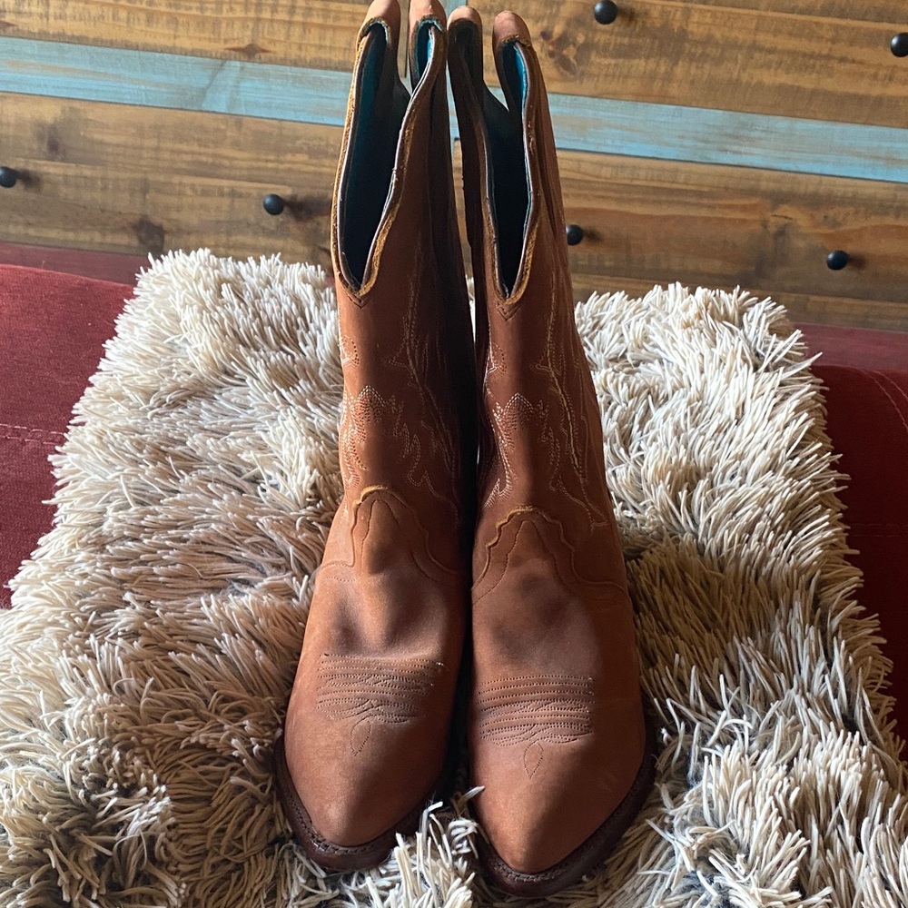 Brown Leather Women's Cowboy Boots